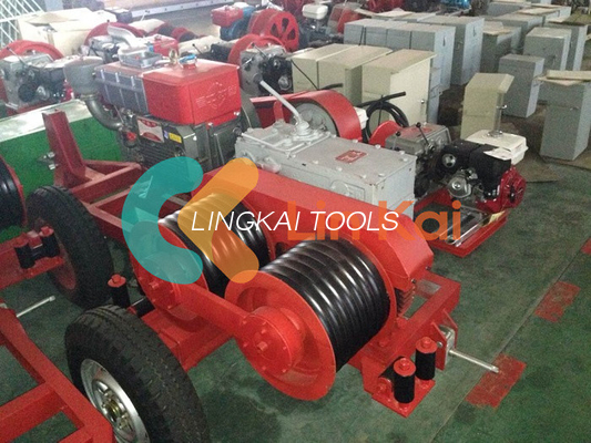 5T Power 9HP Hydraulische Double Capstan Kabel Leggingswinch Trailer voor zware werkzaamheden