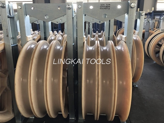 80kN nylon de Lijnleider Stringing Blocks OD660mm van de Katrolschijftransmissie