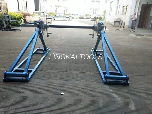 5 ton 7 Ton Conductor Reel Stands With-Schijfrem van het Vastbinden van Materiaal
